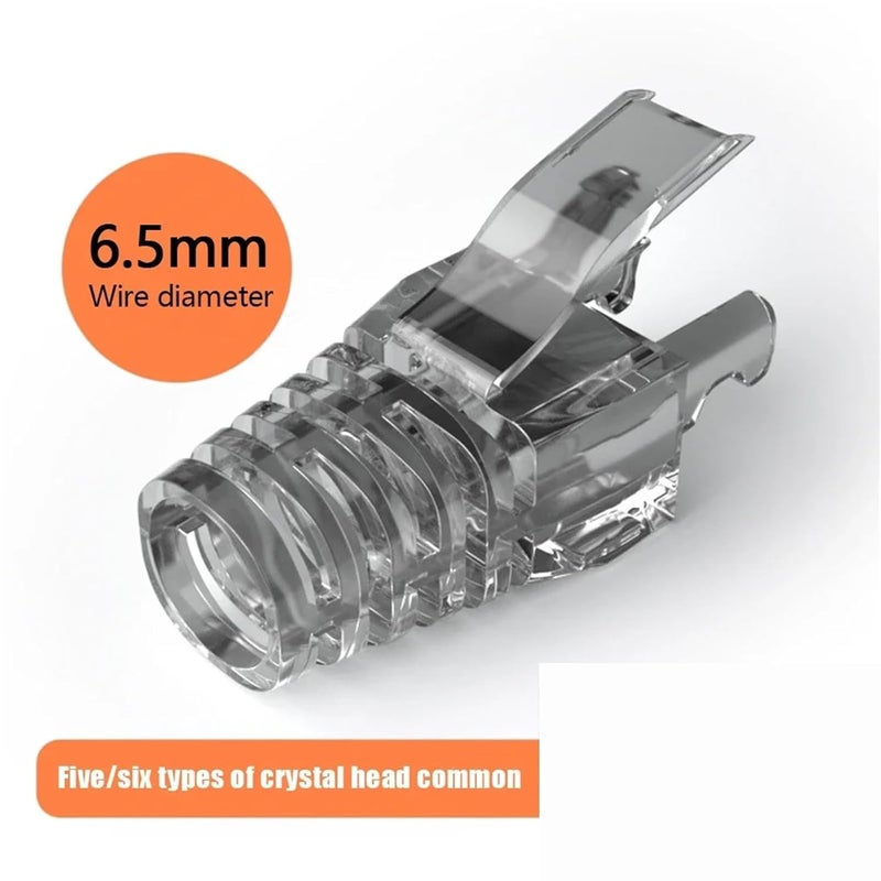 Red RJ45 CAT6 Ethernet Cable Strain Relief Boots 350 Pcs Connector Cover - Image 3